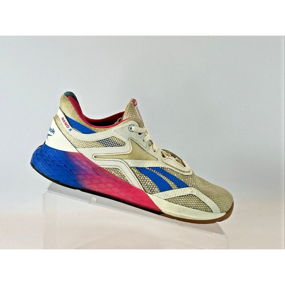 Reebok Nano X  Women's Sz 8.5 White Proud Pink Blue Cross Training Shoes FX7956